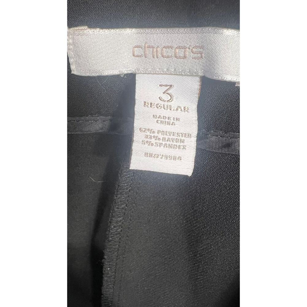 Chico’s Dress Pants Womens Size 3 US XL Black Stretch Zip Pocket Woven - Picture 3 of 8